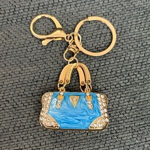 NEW: Blue and Gold coloured Handbag Charm Keychain